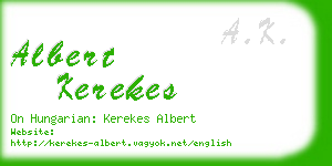 albert kerekes business card